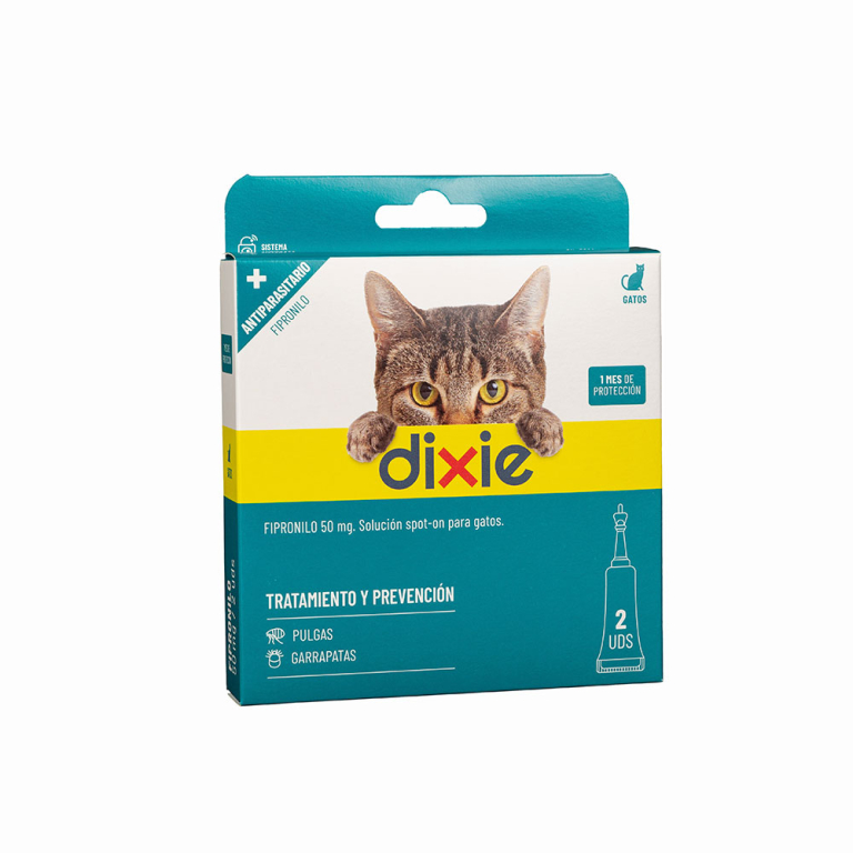 Pipetas Antiparasitarias para Gato Dixie Fipronilo contra Parásitos